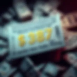 A winning betting ticket showing a large payout, with dollar bills in the background, symbolizing fortune and success in sports betting.