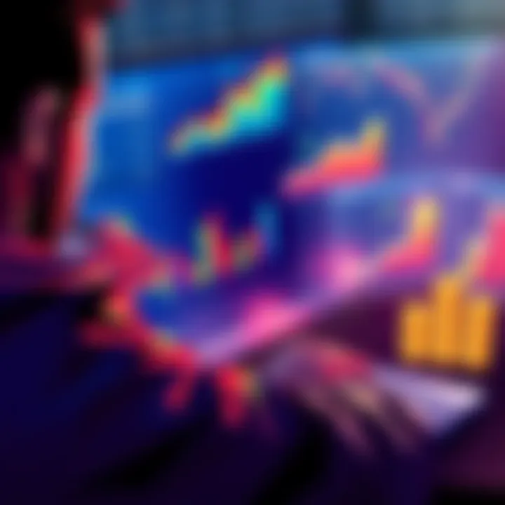 Illustration of a person analyzing various betting strategies with charts and graphs showing growth in winnings