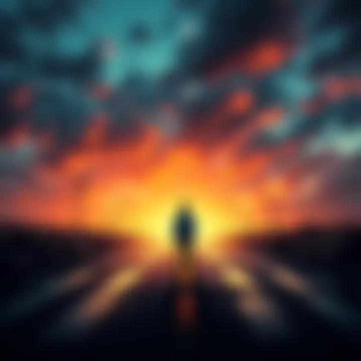 A person standing at a crossroads, contemplating the choice to continue winning or to stop, symbolizing decision-making during success.