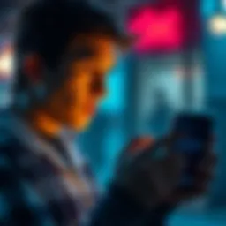 A person looking at a smartphone with a Chime app, thinking about withdrawing money without issues