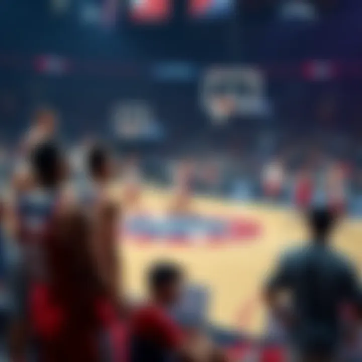 Healthy Washington Wizards players warming up before a game as injured teammates watch from the sidelines