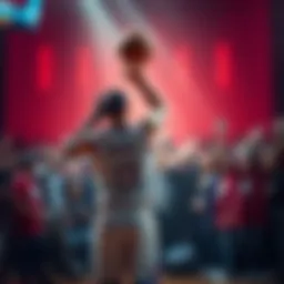 A basketball player stands ready to shoot as fans cheer in the background, highlighting the excitement of WNBA betting strategies.