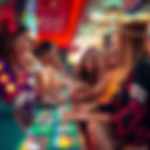 Group of women playing casino games together at a physical casino