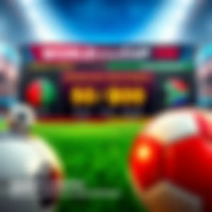 World Cup Betting Promotion Graphic showing soccer balls and a scoreboard with teams Mexico and South Africa, and South Korea and Czech Republic, highlighting bonuses for each goal.