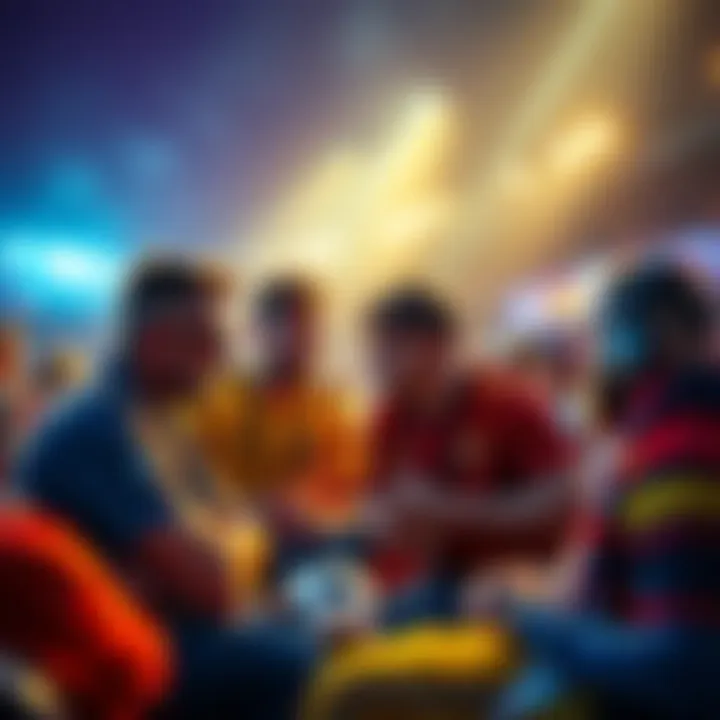 Fans discussing football betting strategies for the World Cup match