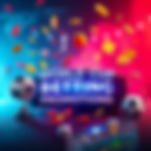 A vibrant graphic showcasing sports betting promotions with soccer elements and bonus symbols, highlighting the excitement of the World Cup.