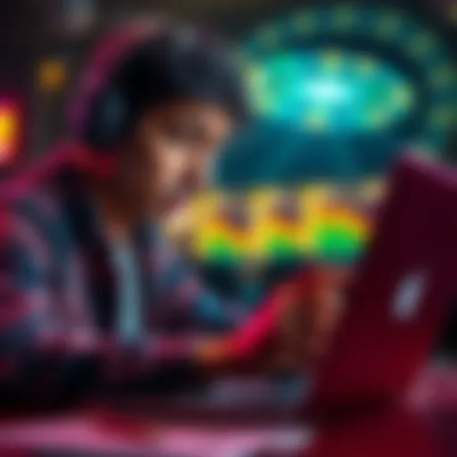 A concerned player examines their account on a laptop, looking for withdrawal status.
