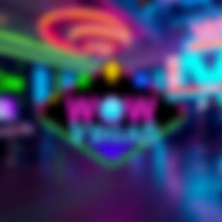 A vibrant logo of Wow Vegas Casino featuring bright colors and a modern design, symbolizing cryptocurrency and online gaming.