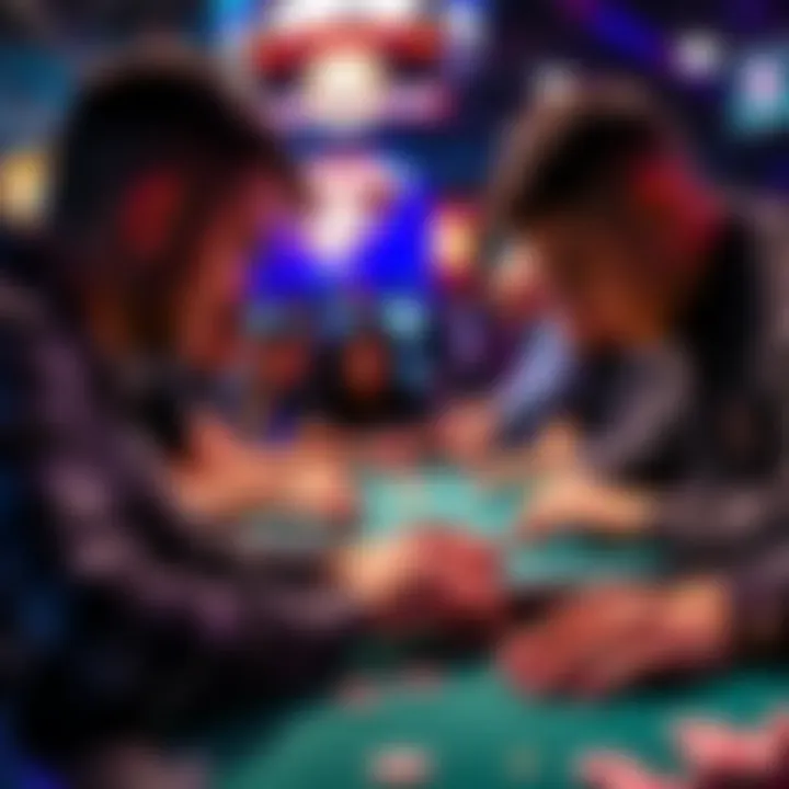 Players competing in a heads-up poker match at the WSOP with a $3 million prize pool.
