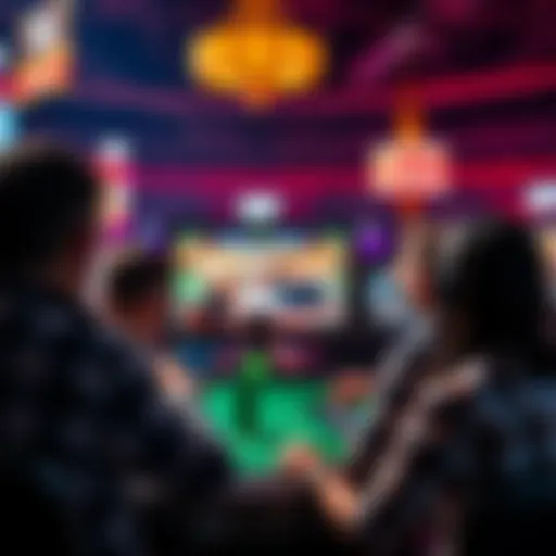 A group of poker fans watching a live stream of a poker tournament on multiple devices