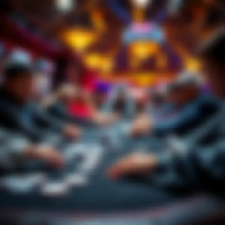WSOP Main Event Day 7 Action Players at the WSOP Main Event Day 7 competing for the championship title, with chips and cards on the table