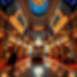Luxury lobby of Wynn and Venetian hotels with elegant decor and guests enjoying their stay