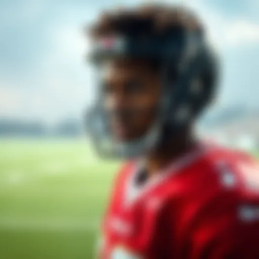 Xavier Worthy in a football uniform during a game, looking focused and determined