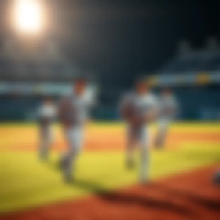 New York Yankees players on the field during a game, showcasing their teamwork and determination