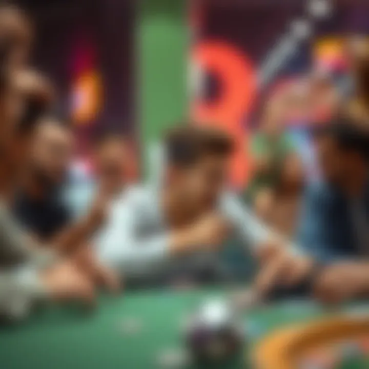 A 19-year-old man looks excited as he places his first bet while sitting at a gaming table, surrounded by friends who cheer him on.