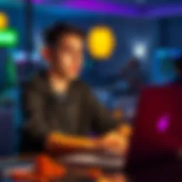 Eighteen-year-old man looks hopeful while posting about his money loss on a laptop