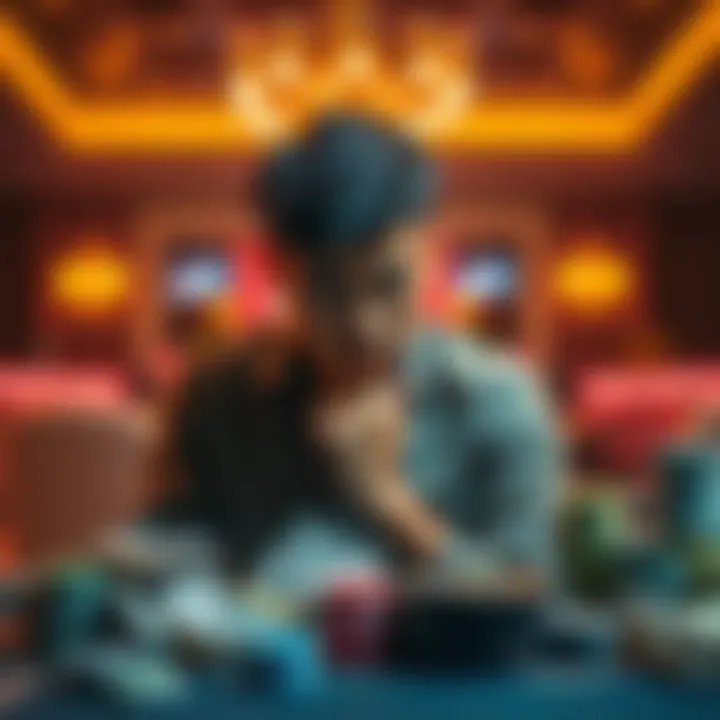 A young man sitting alone, looking contemplative and worried, surrounded by bills and gaming paraphernalia, symbolizing his struggle with gambling addiction and recovery efforts.