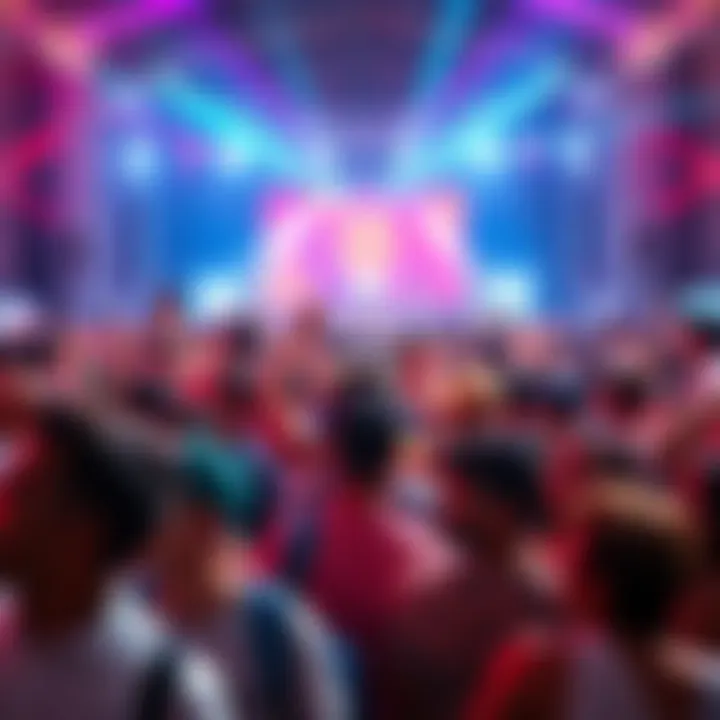 A vibrant crowd of young people enjoying a cultural event, filled with energy and excitement.