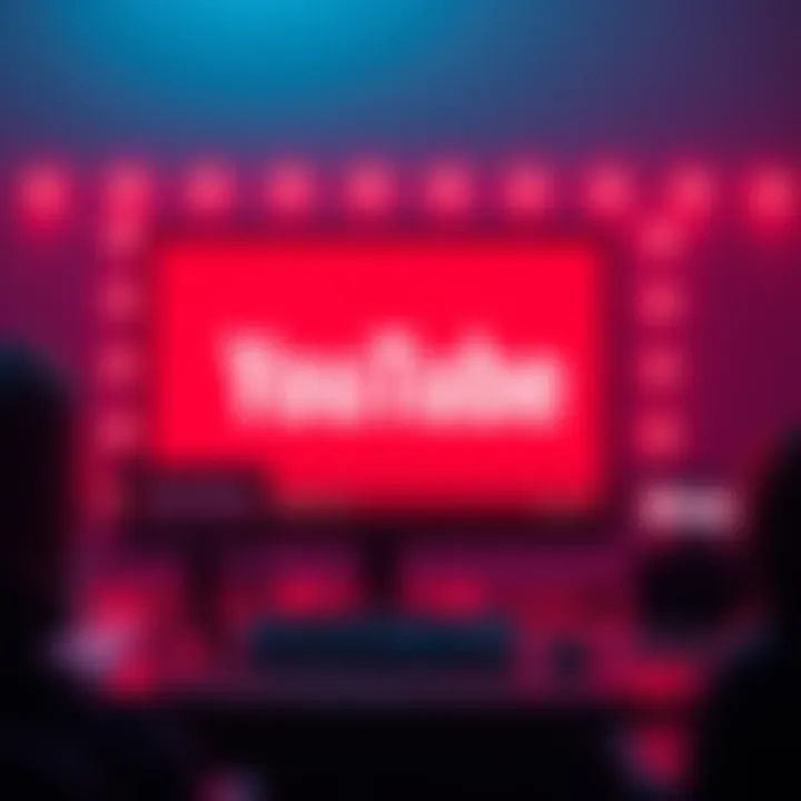 A successful YouTube channel with a screen showing subscriber count and views for sale.
